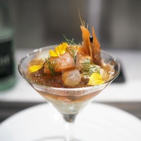 Lien - 魚介のマリネと焼きトウモロコシのムースカクテル　魚介のコンソメ
