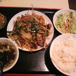 小林美食 - ランチ　四川辛口レバニラ炒め定食