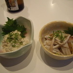 海鮮蔵 魚魚魚 - ツナのタルタル和え、ゲソのおろしポン酢