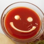 パン屋カフェ キャトル - セットポテトのケチャップ　可愛い！