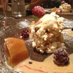 熟成神戸牛プレミアム 听 - お肉もデザートもパーフェクトなお店でした！こちらはヌガーグラッセ❤︎たくさんのナッツとフルーツが使われています。大人の味。