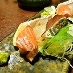Bejitorian - 函館鮮魚とメイプルサーモンのお刺身「あっぷ図」