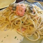 Warung Citta Ovest - サーモンとシメジのクリームソース（Rp.55k）