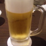 Kaizen Torizen - 生ビール_少し泡多し(３９０円：店の入口には生ビール２９９円とある)