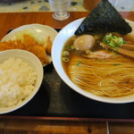 中華そば 麺や食堂 - ランチセット、味玉ラーメン+チキンカツライス