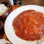 喫茶 俺ん家゛ - ミートソース（皿）お皿か鉄板かを選べます　780円　2015/08