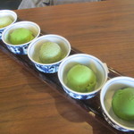 茶フェ ちゃきち - 日本茶ジェラート  800円
            （ほうじ茶・玉露・玄米茶・抹茶一段・抹茶五段）