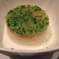 横濱元町 霧笛楼 - 蟹のマリネ『季節到来』辛味大根のブランマンジェとその甘酸っぱい冷製スープ 青ゆずと大葉の香り