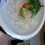 ほっとBBステーション - 料理写真:ヒラメのうす造り