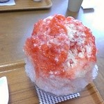 埜庵 - いちご 練乳かけ後