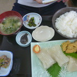 Banya meshi - いかうに定食（１、３００円）