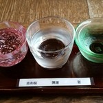 蕎肆 穂乃香 - 純米吟醸飲み比べ９８０円。