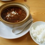 らーめん食堂 ゆうき屋 - 【2015.8.15(土)】麻婆豆腐定食(並盛)918円の麻婆豆腐とライス
