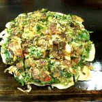 たちばな - ネギ焼きデラックス\870（切った後ですんまへん）