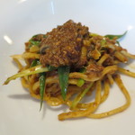 イル プレージョ - 15.8月 キタッラ 穴子の赤ワイン煮込みと九条葱・山椒