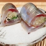 すし匠 - 生姜入り〆鯵の包み