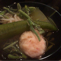 日本料理 たかむら - 椀物。万願寺唐辛子、蓴菜、鱧素麺