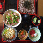 Shokushudokoro Nishiki - 梅おろし蕎麦にねぎとろセット