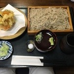 木挽庵 - 夏野菜とエビのかき揚げせいろ1200円