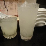 善道 - にごり柚子酒　ロックとソーダ割り