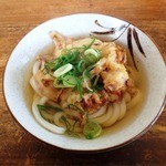 西端手打 上戸うどん - かけうどん＆掻き揚げ