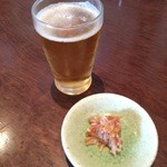 根津 釜竹 - ビールと突出し