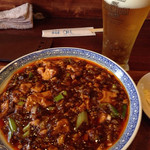 中国菜 オイル - 四川麻婆豆腐ランチ900円➕プレモル生700円