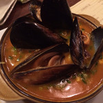 らんぷ亭 - ムール貝てんこ盛りのスペイン風雑炊  ムールが柔らかくて美味しかった