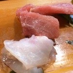 松栄寿司 - カワハギの肝をカワハギで巻く