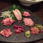 鶏料理ひとりひとり - H27/8/18 宮崎より、特選鶏刺身盛り合わせ2人前\1500