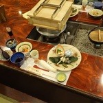 Okuhida Gaden Hoteru Yakedake - 夕食はセイロ蒸しと飛騨牛しゃぶしゃぶ