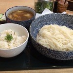 勘助 - 鴨酔うどんセット(つけめん風)＆海老天トッピング