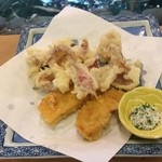 河太郎 - いか活造り定食/刺身残り天ぷら(2160円)