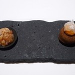 オマージュ - アミューズ　パンケーキ＆マグロのお造り