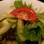 Dining GROOTS - 牛スジ煮込みカレーのサラダ（セット）〔15/8/20撮影〕【感想】野菜パリパリ