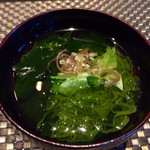 JapaneseBar克 - H27.08.14 おまかせおつまみ（メカブのお吸い物）