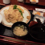 味処むら喜 - 肉天ぷら定食800円（ぶれててすみません）