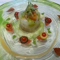 シャトー　ラ・パルム・ドール - 貝類と無農薬の茄子・胡瓜のアンサンブル、キャンディトマト添え、ガスパチョのジュレと共に
