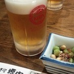 うなぎ屋 源内 - 生ビールとお通し