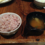 クラフトビアマーケット - 五穀米と味噌スープ
