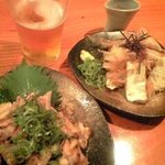 鉄板焼き居酒屋 道のえき - 厚揚げとせせり