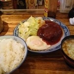 いちりん - ハンバーグ＋ライス＋味噌汁