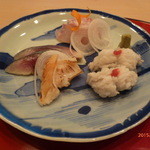 祇園　淺田屋 - お造り（ぐじ、白とり貝、鰆、鱧あぶり）