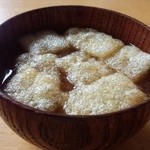 程野商店 - 松山あげでお味噌汁　ふわふわで今までのお揚げとは全く違う食感です！
