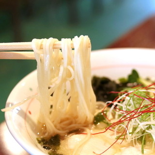 黄昏タンデム - 潮騒の鶏塩そばの極細麺 '15 7月中旬