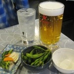 三河屋 - 生大800円、ライチサワー400円