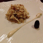 f - 毛ガニととんぶりと梨。キャビアライム添え。絶品