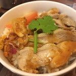 タイカレーラーメン シャム - カオ(ゆで鶏のせごはん)→350円