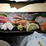 さかなや - お造り膳のお造り五種盛り