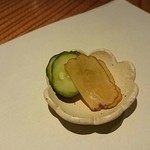 こふく - 糠漬けといぶりがっこ。